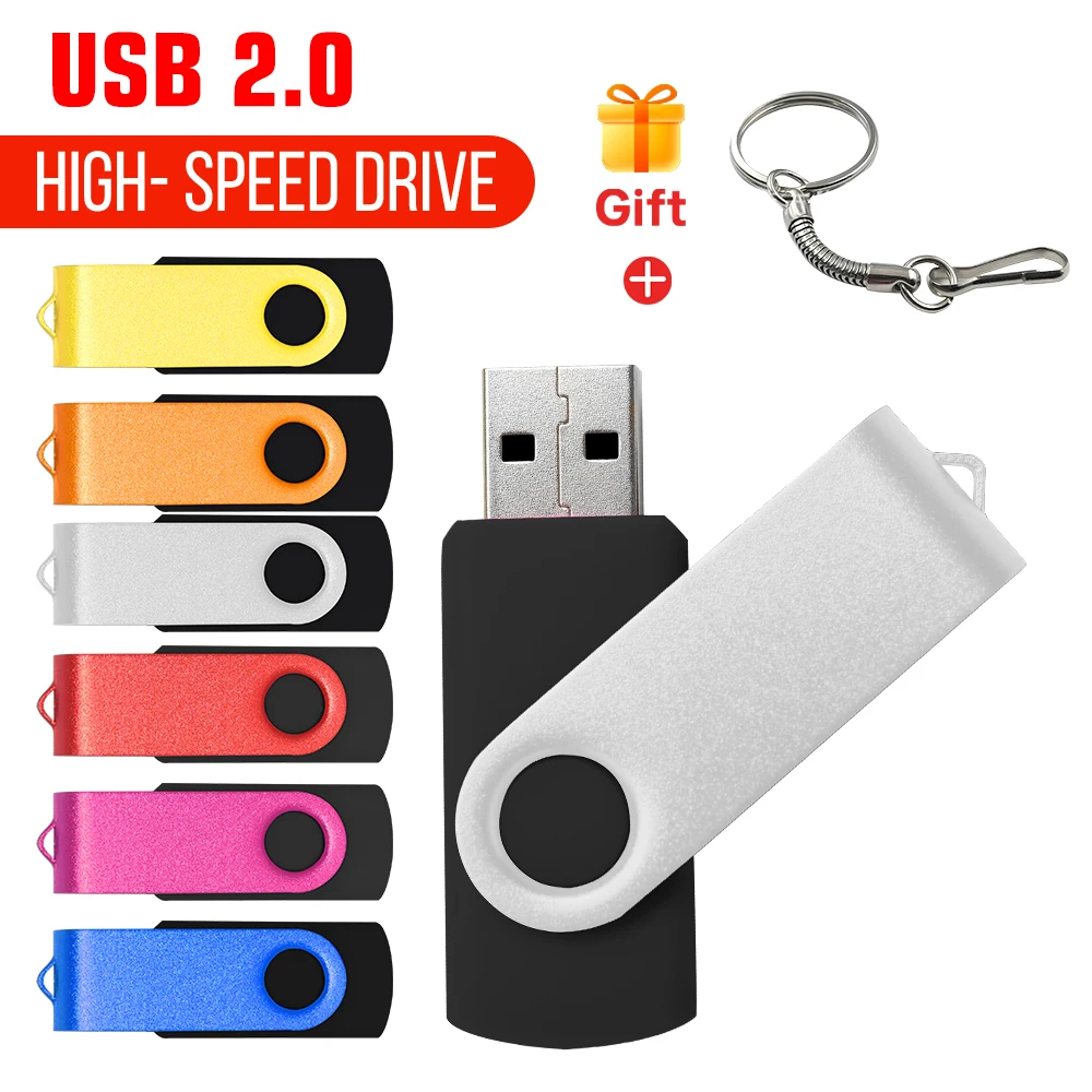

100% Real Capacity USB Flash Drive 128GB Free Key Chain Pendrive 64GB Customized Logo Memory Stick 32GB Business Gift