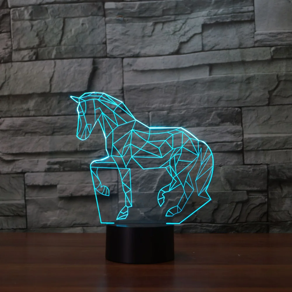 

Nighdn 3D Horse Lamp Illusion LED Acrylic Night Light Color Changing USB Table Lamp Horse Toys Gift for Kids Boys Girls Birthday