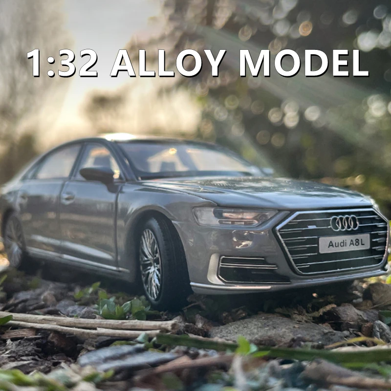 1:32 AUDI A8L  Alloy Diecasts & Toy Vehicles Metal Car Model Shock absorber Sound Light Collection Car Toys Gift