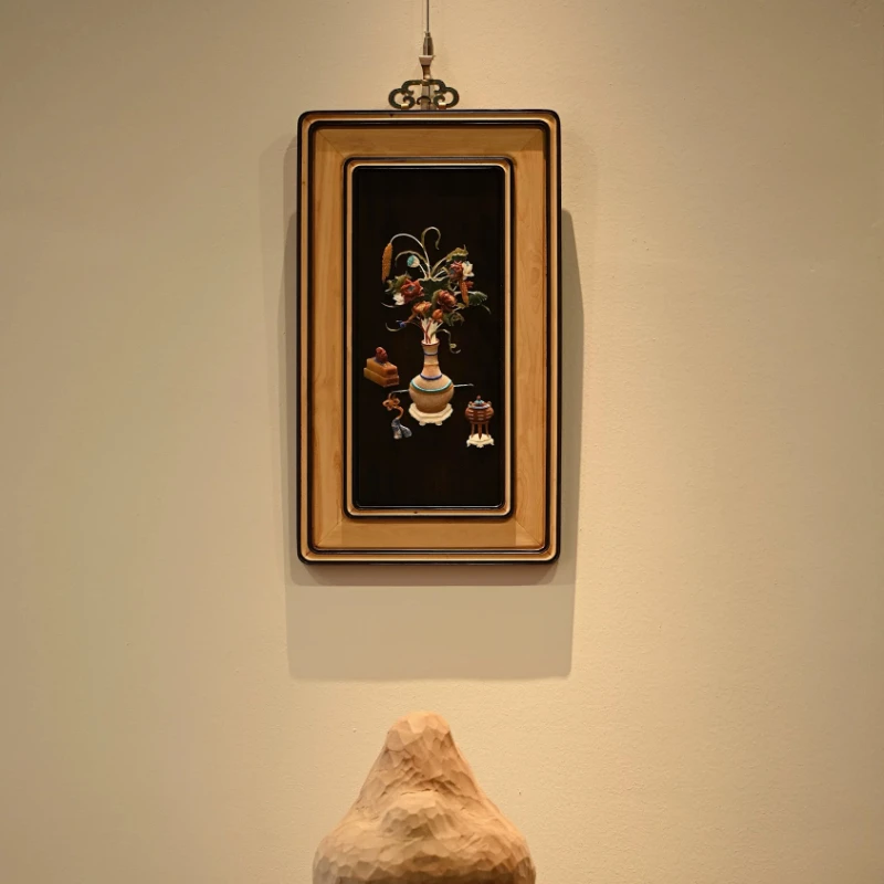 "New Year's Tribute Offering" hanging screen, woodcarving, collectible, collectible, and gift craft painting