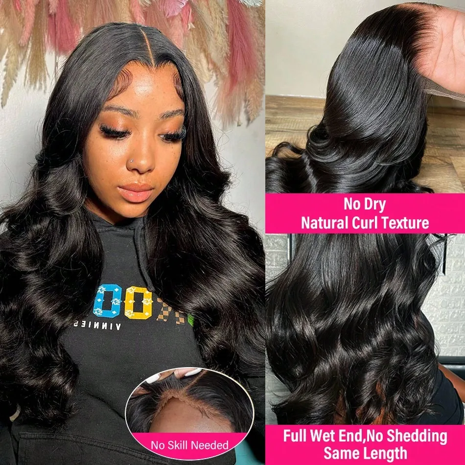 Wear And Go Wig Human Hair 5x5 Body wave wig 200% Density Glueless Human Hair Lace Wig 13×4 13×6 Pre Plucked Pre Cut No Glue No Skill 3s Ready To Go Beginners Friendly Brazilian Straight Lace Front Wigs Human Hair With Baby Hair For Women