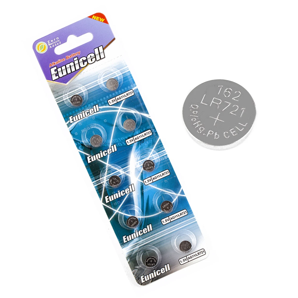 EUNICELL 10-50 шт. SR721 LR721 AG11 162 кнопочные батареи LR47 SR721SW V362 L721F 1,5 в стандартная батарея для часов