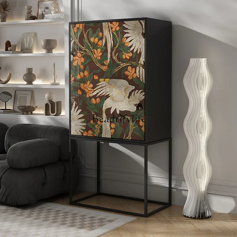 

ls 27 French medieval light luxury wabi-sabi wind cloakroom bedside cabinet hotel homestay tall cabinet