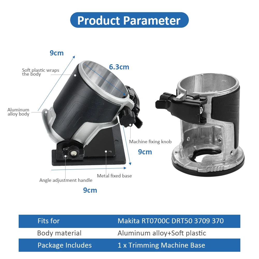 Aluminum Alloy Trimmer Base Board for Woodworking Electric Trimmer Suitable for Makita RT07 Wood Carving Machine Router