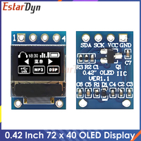 0.42 Inch White OLED Display LCD Module 72X40 Serial Screen White Color I2C IIC/SPI Interface SSD1306 72*40