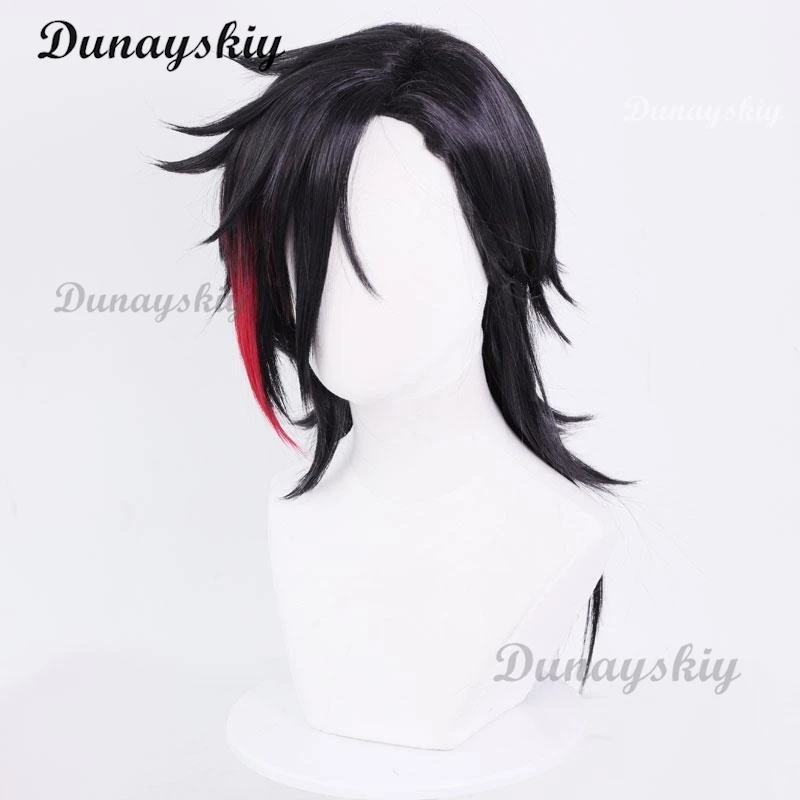 Game LOL Arcane Season 2 Vi Cosplay Wig Vi 30cm Black Short Hair for Men Halloween Carnival Party Role Play Wigs Customized