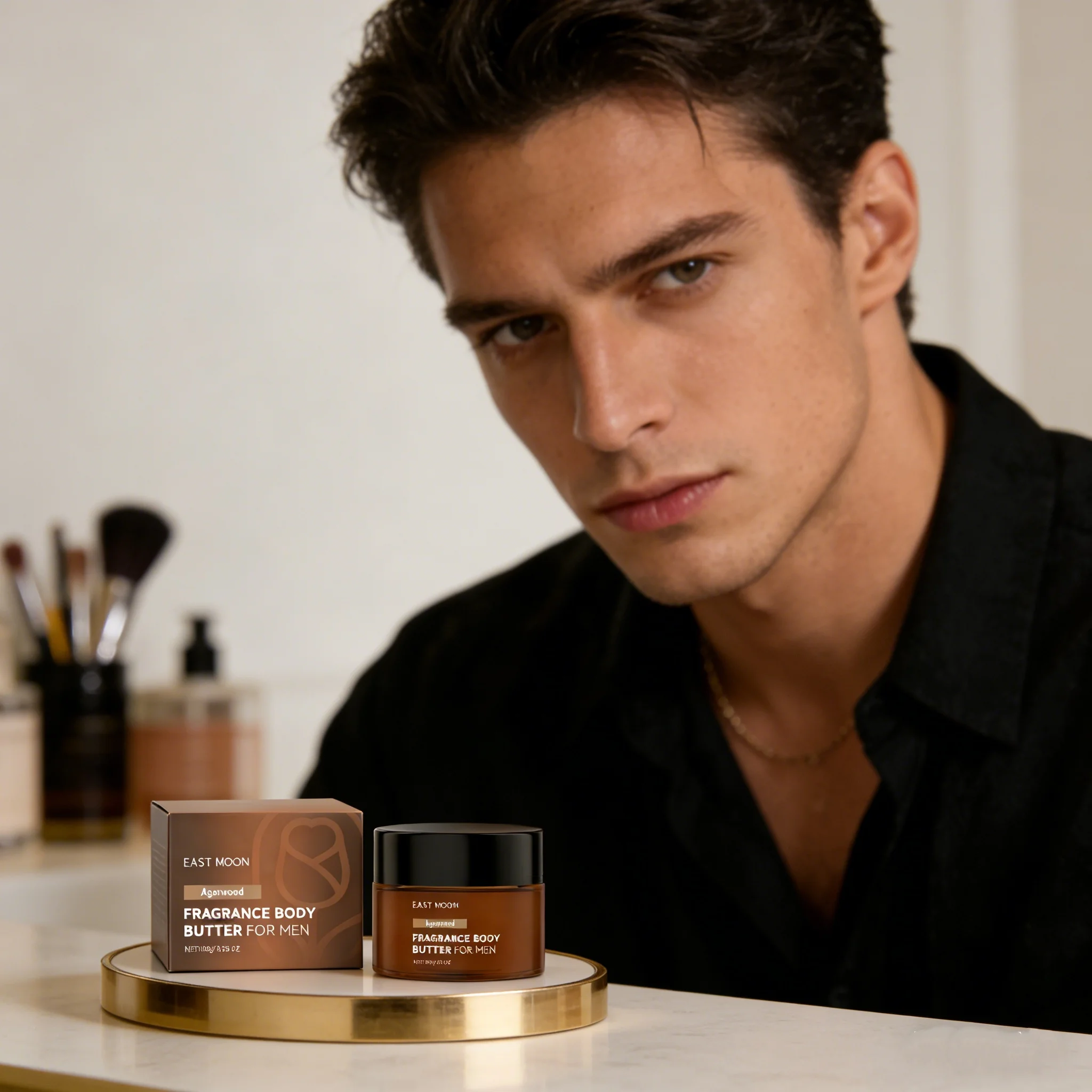 

East Moon Man Sandalwood Body Care Lotion Improve Sagging Moisturizing Dry Remove Dull Skin Tone Light Weight Hand Nourish Cream