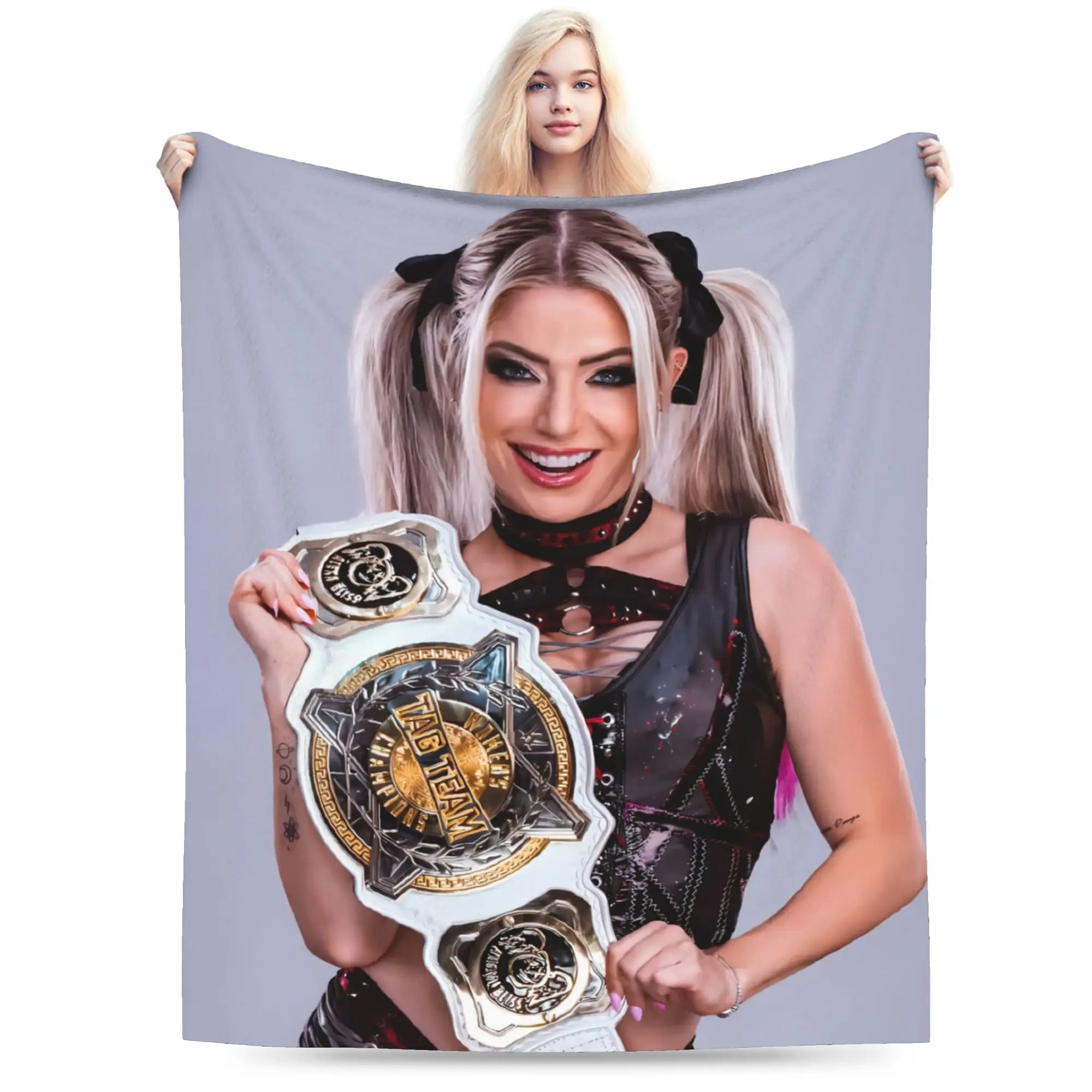 A-Alexa Bliss Accessories Blanket Ultra Soft Wrestler  Throw Blankets for Bed 50x60 Inches Multiple Sizes Bedspread