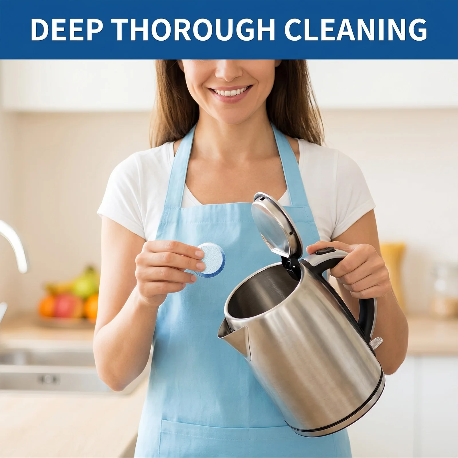 12 Pack Kettle Descaling Tablets Remove Stubborn Limescale Dirt Effervescent Cleaner for Home Kitchen Stainless Steel Cookware