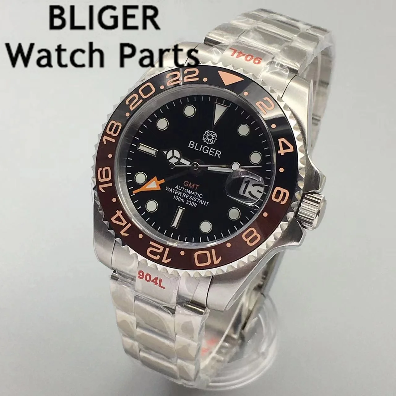 Часы мужские механические серебристые, 40 мм, с сапфировым стеклом