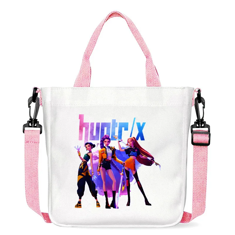 

KPop Demon Hunters Canvas Women's Handbags Anime Cartoon Saja Boys Print Square Crossbody Bag High Quality Fashion Shoulder Bag