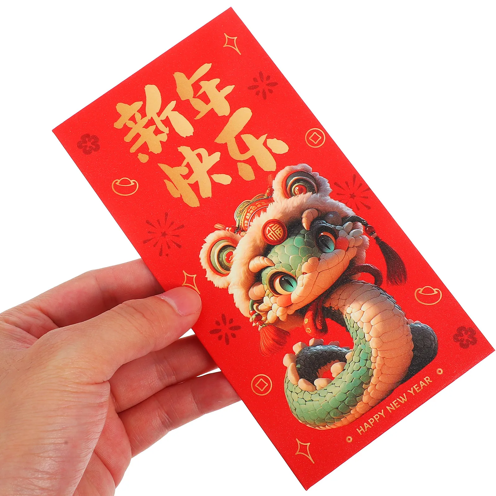 20Pcs Snake Chinese Hongbao 2025 Red Envelopes Lunar New Year Lucky Money Packets Lion Dance Symbolism Thick Paper Festive view 3