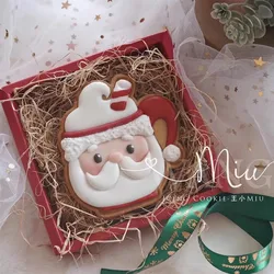 Christmas Santa Claus Pattern Cookie Cutter Xmas Coffee Cup Biscuit Stamp Icing Cake Fondant Cake Pastry Accessories Bakeware