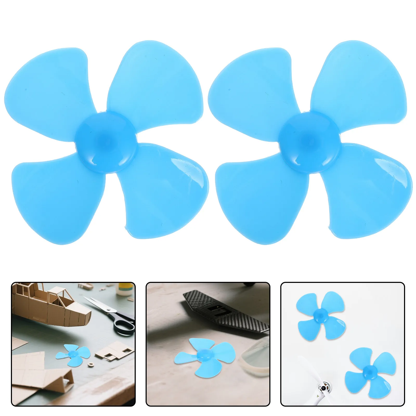 

20Pcs Plastic Fan Blades Propellers 60Mm 4-Leaves 1.5mm Hole Mini DIY Science Experiment Rc Planes Boats Miniature Fan
