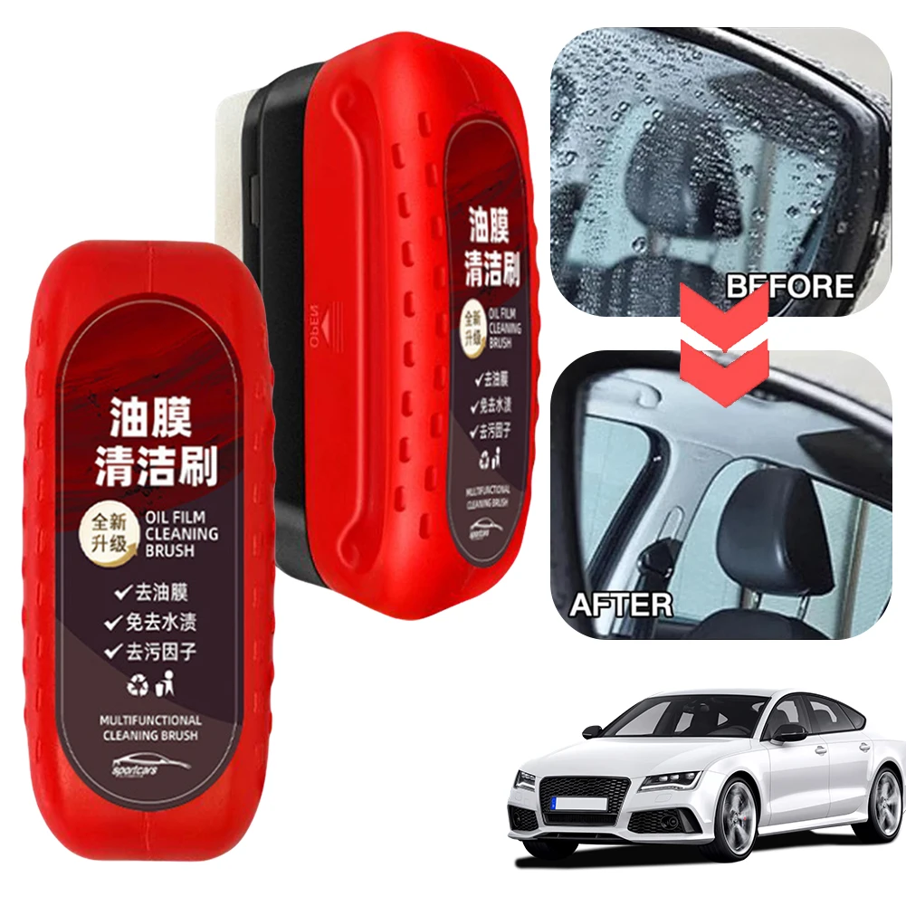 Car Glass Cleaning Brush Clean Dirt Oil Film Remover Powerful Car Glass Sponge Cleaner Brush Car Washing Tools Car Clean Brush