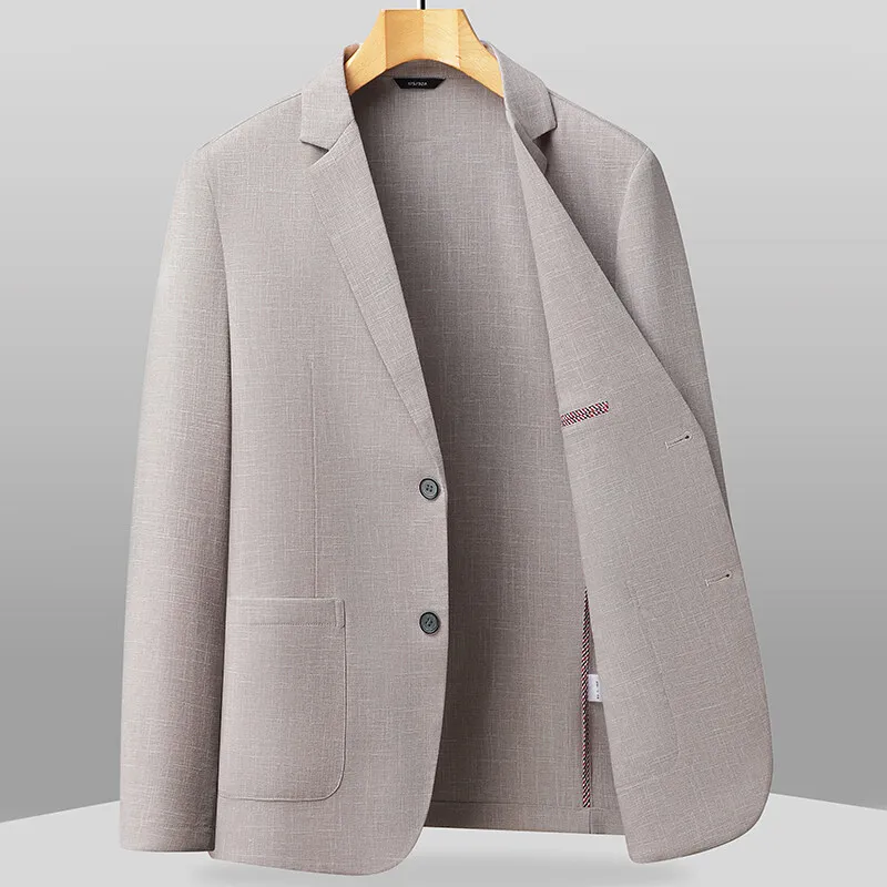 

2025 spring/summer new men's high-quality single breasted casual suit jacket, lightweight and elastic, wrinkle resistant and non