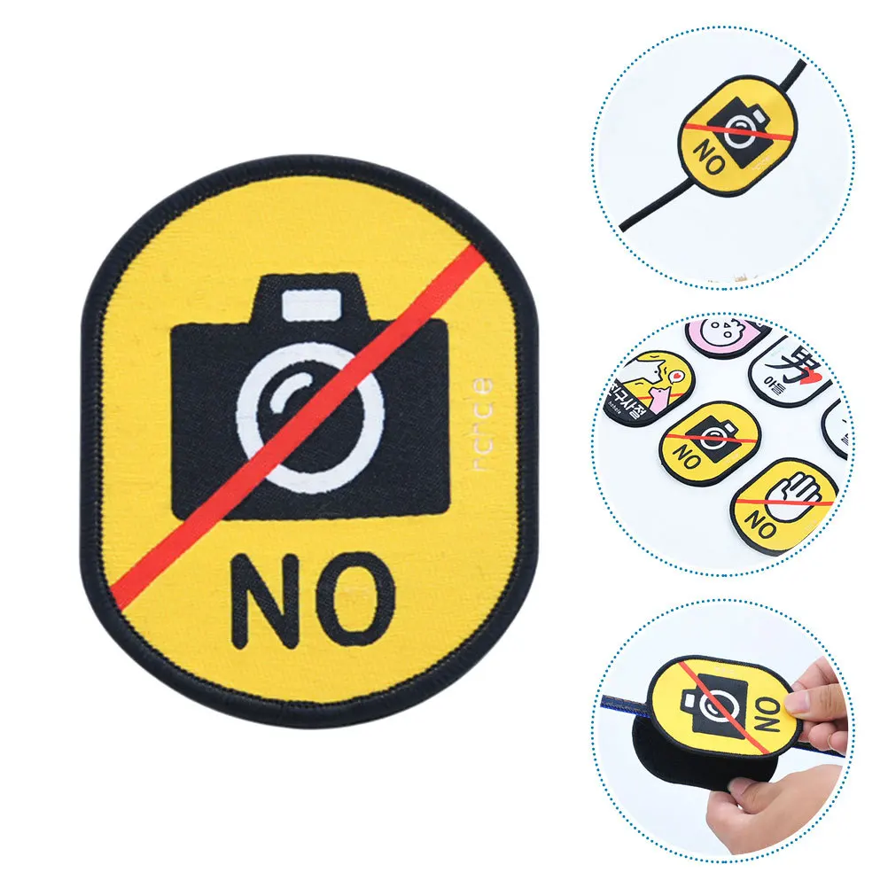 Pet Leash Sticker No Photographing Identification Label Social Warning Tape Removable Reminder for Pets No Photographing Logo