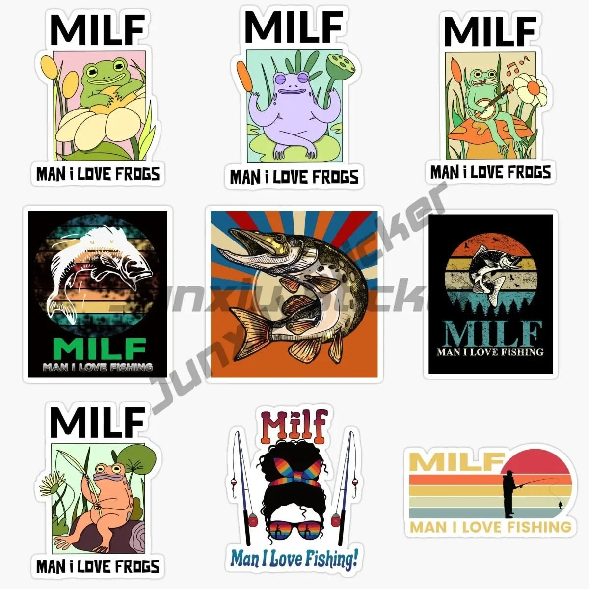 

Interesting MILF Man I Love Fishing Hobby Fish Boat Car Stickers Vinyl Decal Practucal for Car Motorcycle Decor Decal