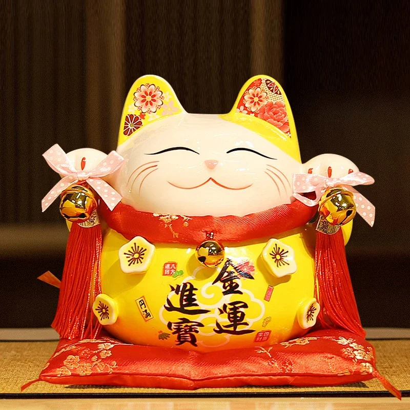 6 Inch Lucky Cat Creative Ceramic Home Decoration Small Lucky Cat Piggy Bank Piggy Bank Car Decoration Desk Money Bank