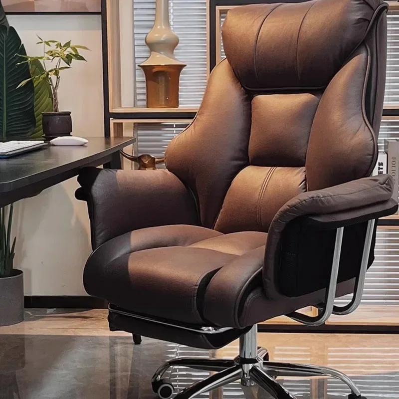 Comfortable Leather Office Chair Computer Ergonomic Swivel Salon Chair Bedroom Rolling Lounge Silla Escritorio Luxury Furnitures