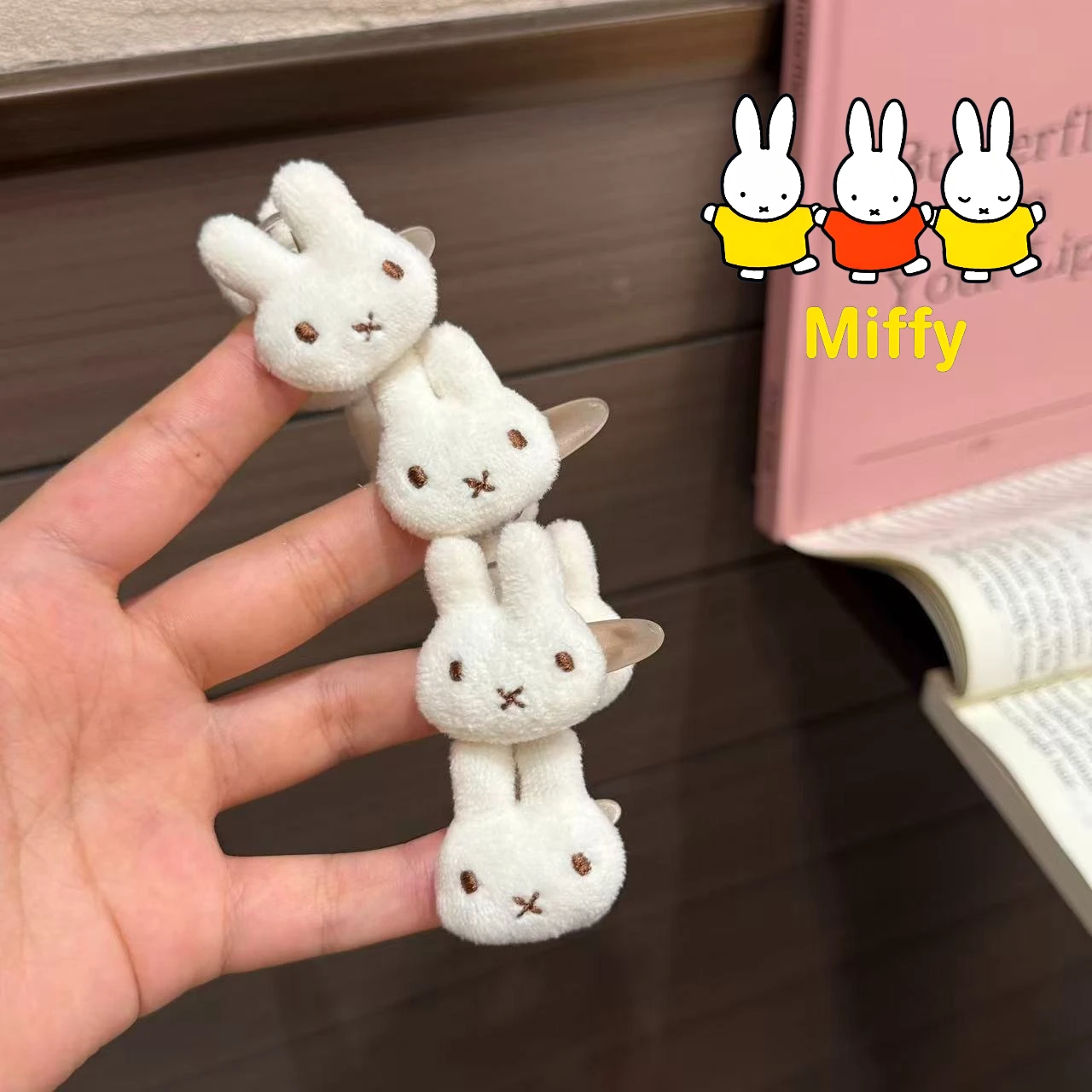 Kawaii Miffy Hairpin Cute Cartoon Miffy Hairpin Adorable and Versatile Hair Accessory for Students' Daily Use As A Gift