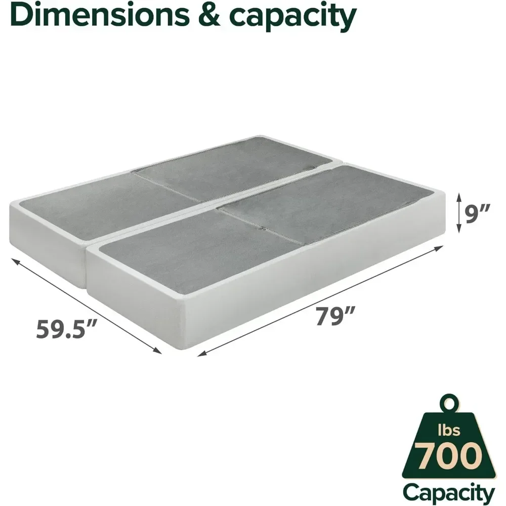 Geen Montage Metalen Boxspring, 9 Inch Witte Matrasfundering, Stevige Metalen Structuur