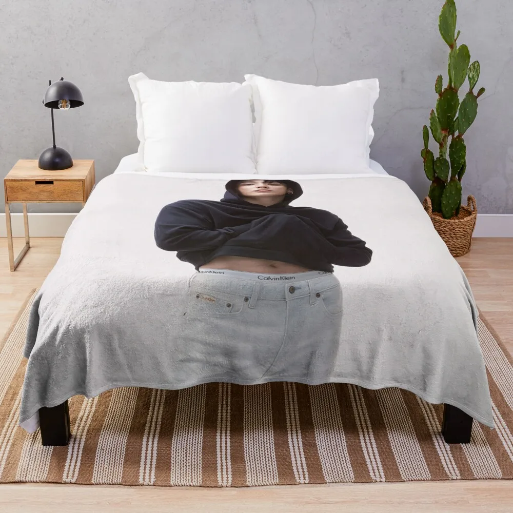 

BTS Jeon Jungkook Throw Blanket Soft Plaid Polar Blankets