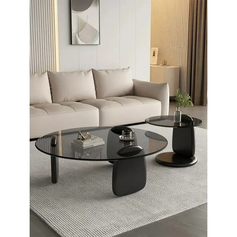 Nordic Modern Coffee Table Tea Coffee Glass Sofa Side Round Table Multi-colour High Temperature Resistance Table