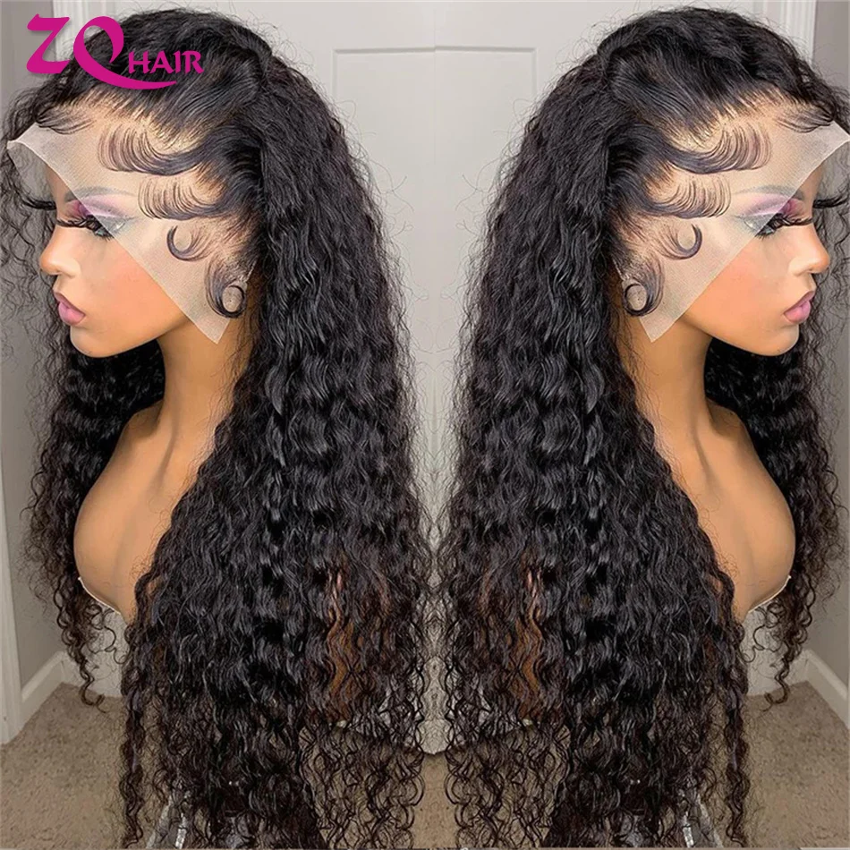 Kinky Curly Wigs 13x4 HD Lace Front Human Hair Wigs 13x4 HD Lace Frontal Wig 100% Human Hair Deep Curly Wave 4x4 Closure Wig