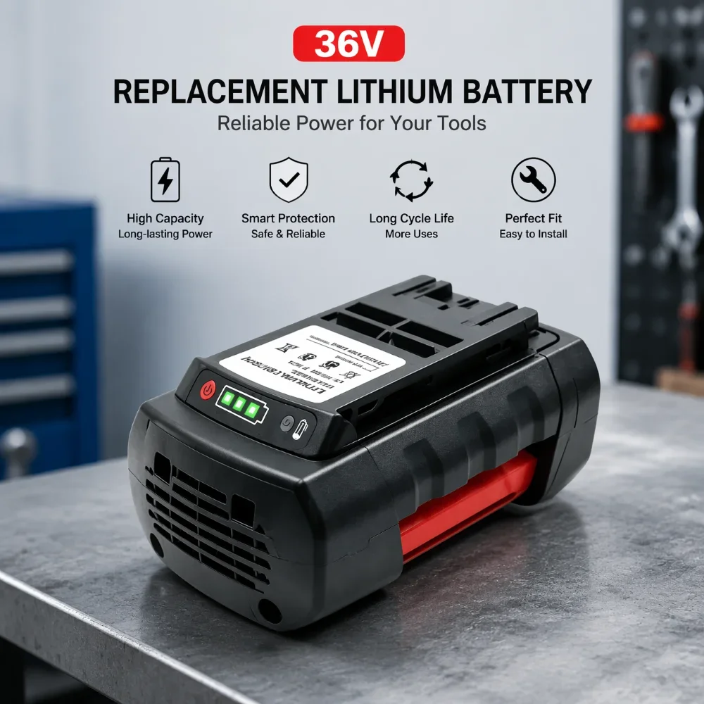 Stable Performance 36V Plug and Play Replacement Battery for Bosch BAT810 BAT836 BAT840 GBH36V Li Drill Driver Rotary Hammer