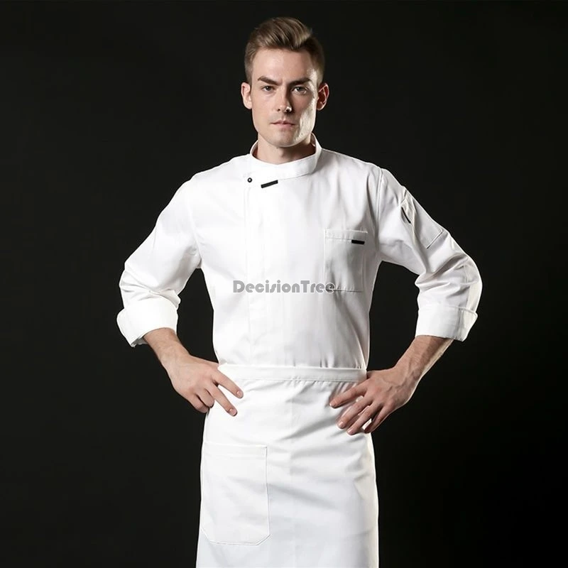 2024 chinese style pure cotton chef uniform new high end restaurant hotel work uniform solid color big size loose daily garment