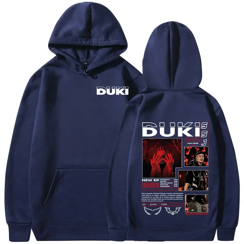 Rapper duki ada tour merch hoodies roupas femininas masculinas moda hip hop oversized moletom com capuz casual manga longa pulôver