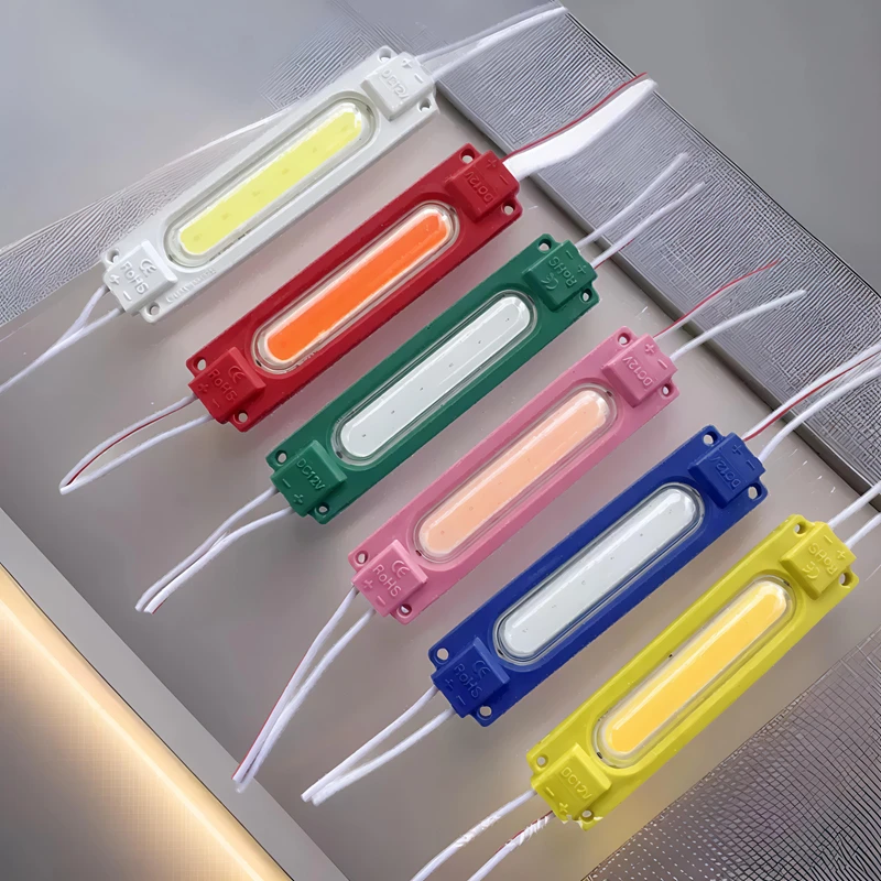 10PCS/lot 12V Multicolour Led Modules COB Light Backlight Shop Banner Waterproof IP65 Christmas Decorations Warm White