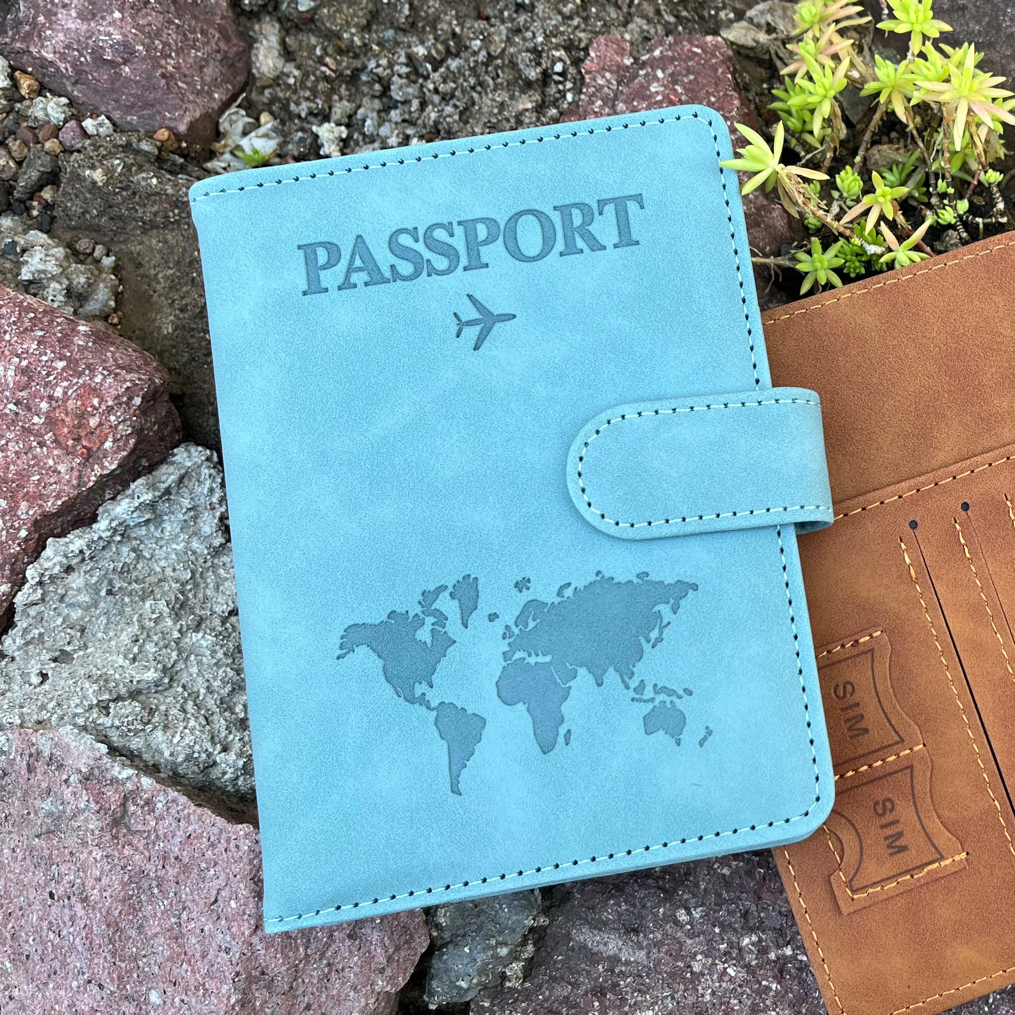 Customized Monogrammed Passport Cover with Name RFID PU Leather Passport Case Travel Accessories