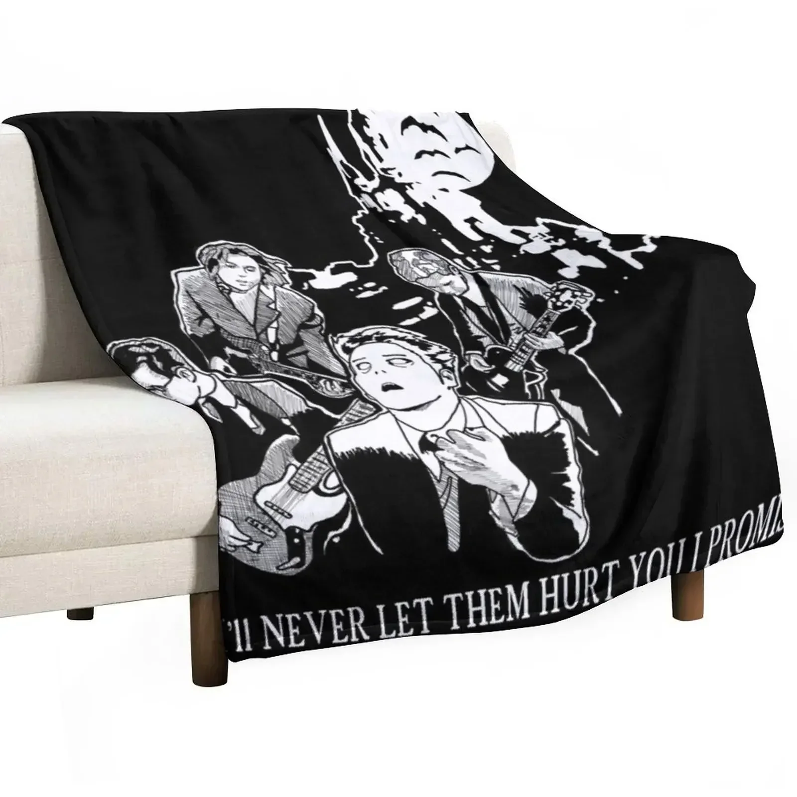 Vampires Will Never Hurt You Manga Style Throw Blanket Warm Bed linens Plaid Furrys Thins Luxury Thicken Blankets