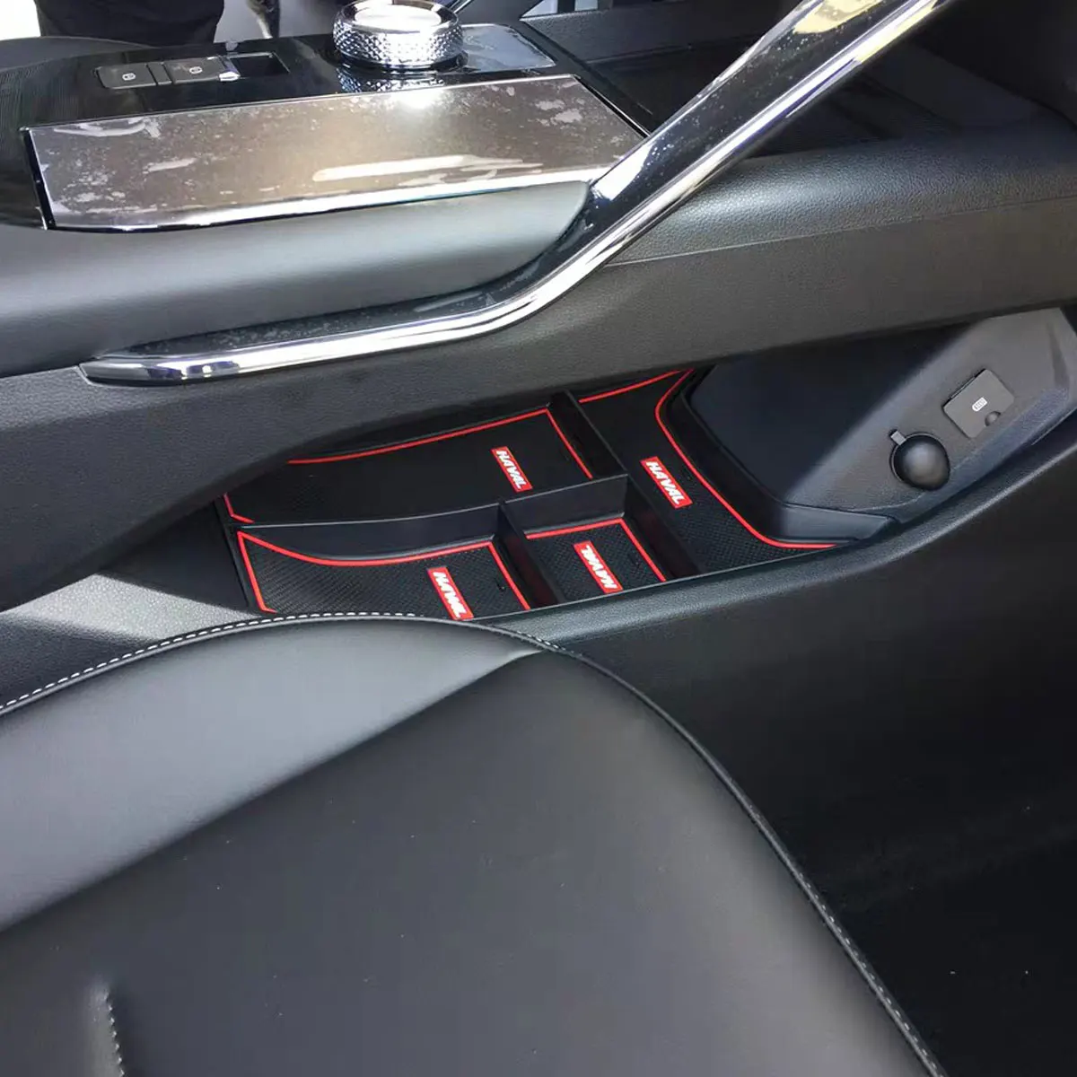 New Car Under Center Console Armrest Storage Box For GWM HAVAL H6 2021 ABS Cover Stickers Car Accessories