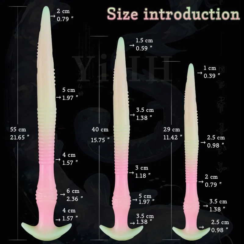 Colourful Glowing Long Dildo Anal Plug Butt Plug Luminous Animal Dildo Penis Flexible Anal Sex Toys For Women Men Sex Products