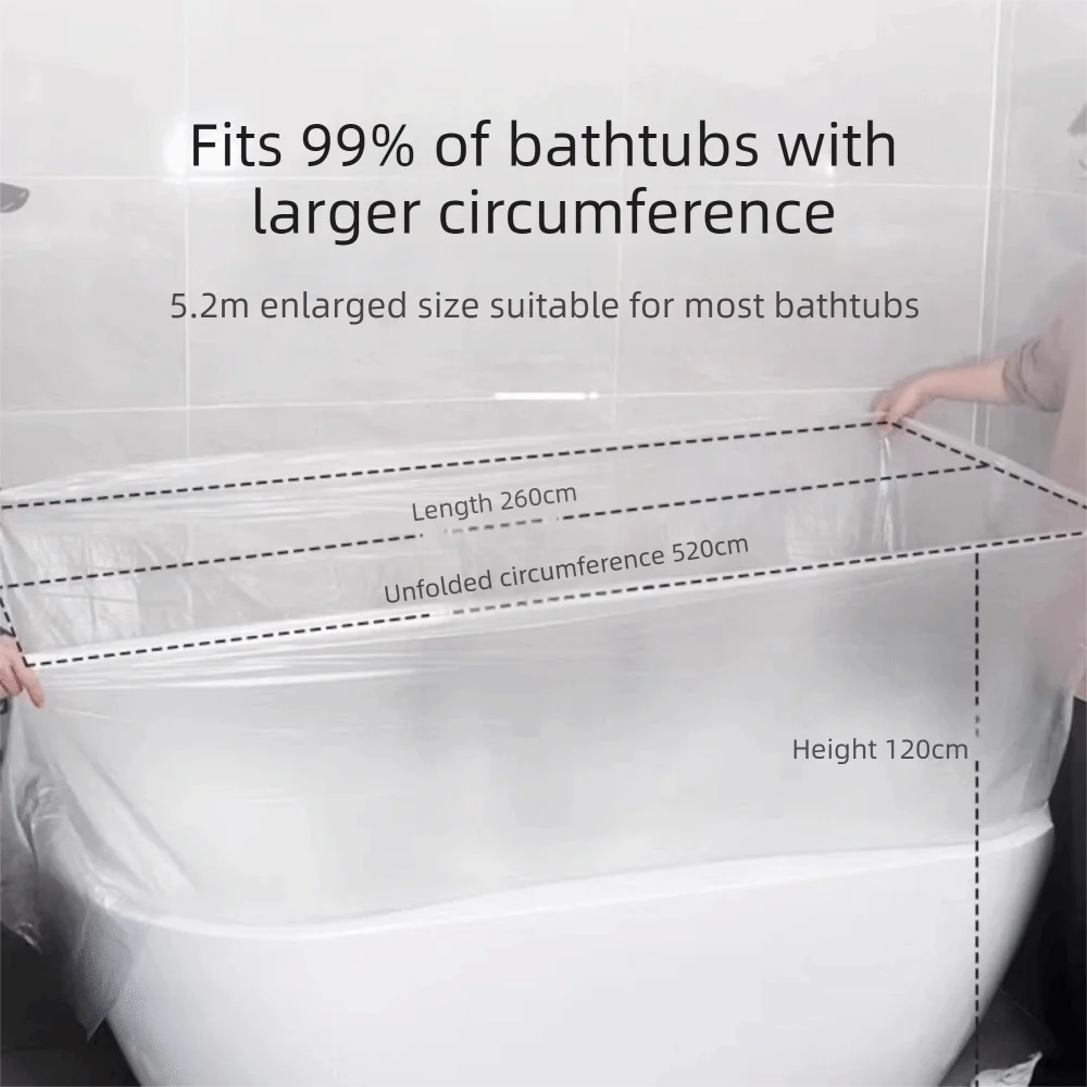 10PCS Individually Disposable Bathtub Cover Oversized Waterproof Bathtub Soaking Bags Anti Dirt Easy-Clean Bathing Cover Bag