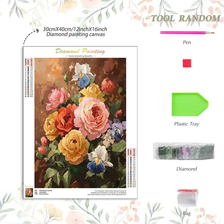 CHENISTORY Flower 5d Diamond Painting Kits For Adults Unique Gift Diy Idea Flower Diamond Art Wall Decor Diy Crafts