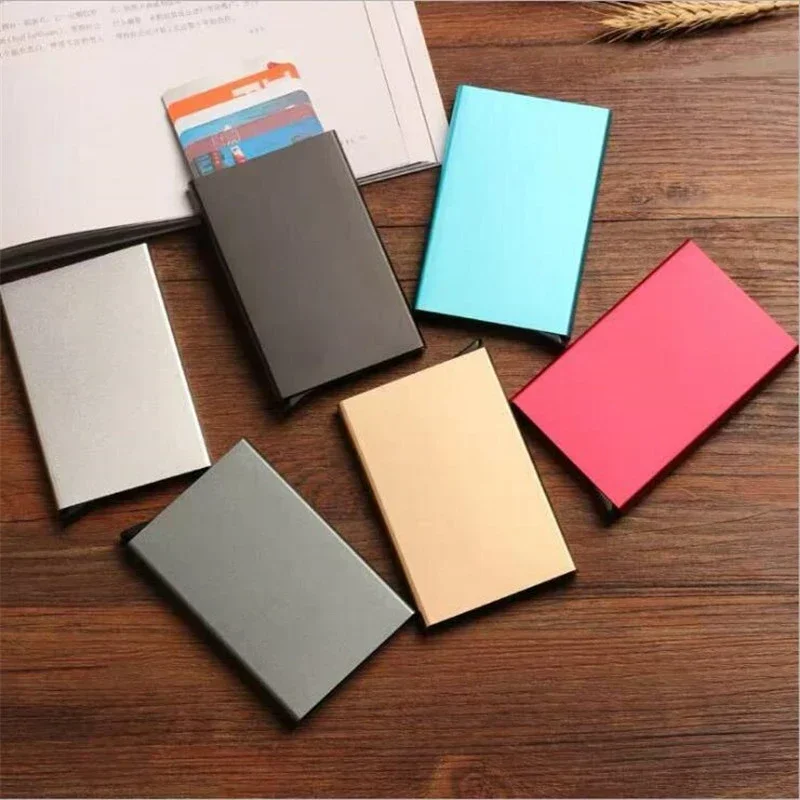 Slim Aluminum Wallet Credit Card Holder Men Anti Protect Travel ID Cardholder Women RFID Wallet Pop up Bank Case Porte Carte