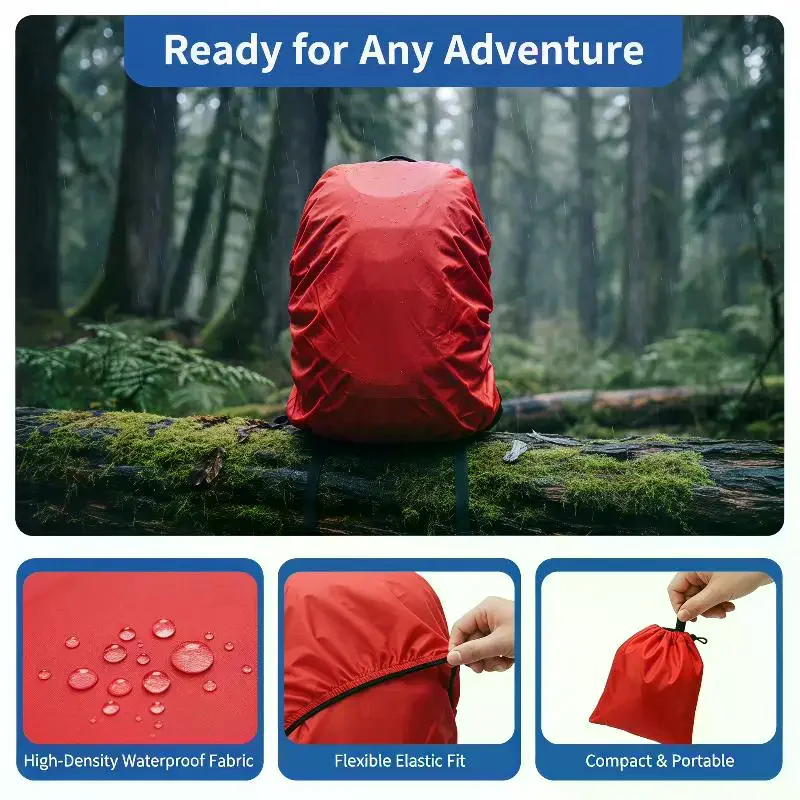 Kids Trolley School Bag Rain Cover Waterproof Heavy Duty Anti-Tear Universal Fit for Student Hiking Travel Luggage Protection