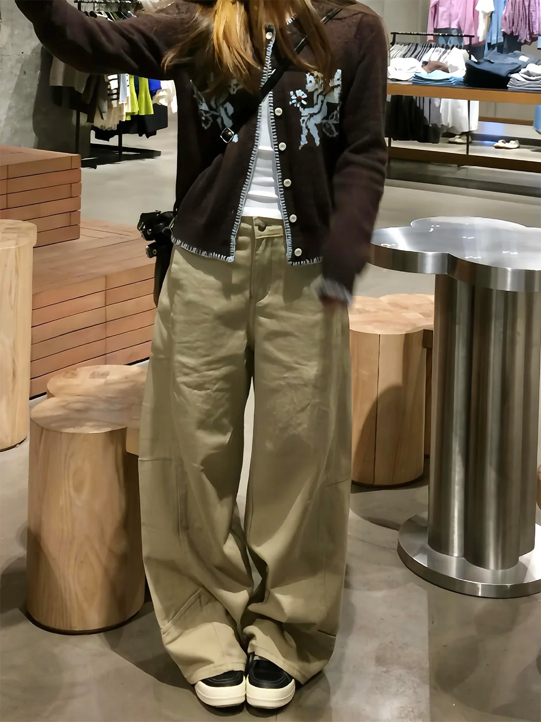 

plus Size American Style Khaki Washed Wide Leg Jeans Women's Lazy Style Summer New Arrival Slim Fit High Waist Denim Pants