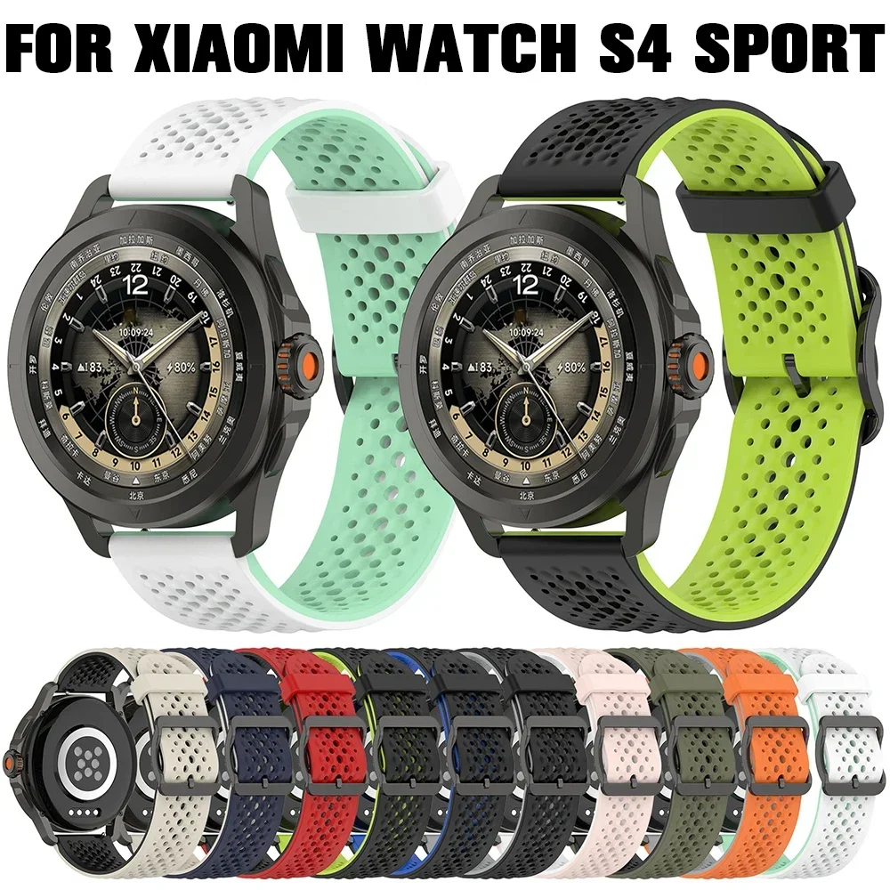 

20mm 22mm Universal Strap for Xiaomi Watch S4 S3 2 S1 Active Sport Multiple Holes Waterproof Original Strap Bracelet Accessories