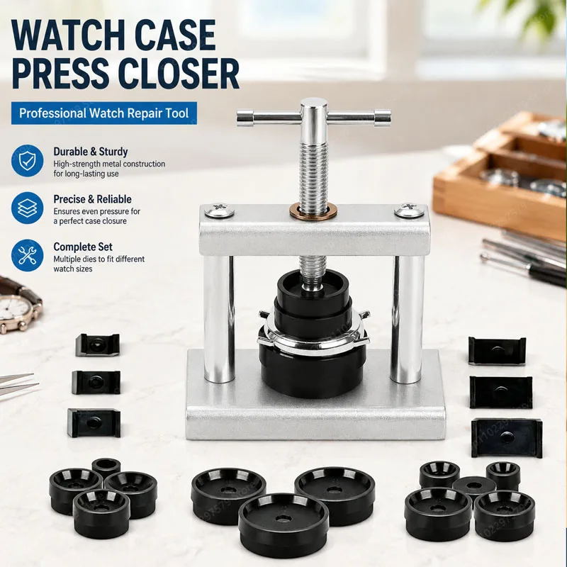 Full Set Of Molds For Desktop Watch Cap Press, Household Manual Back Cover Press Tool, Watch Repair And Battery Sealing Press.