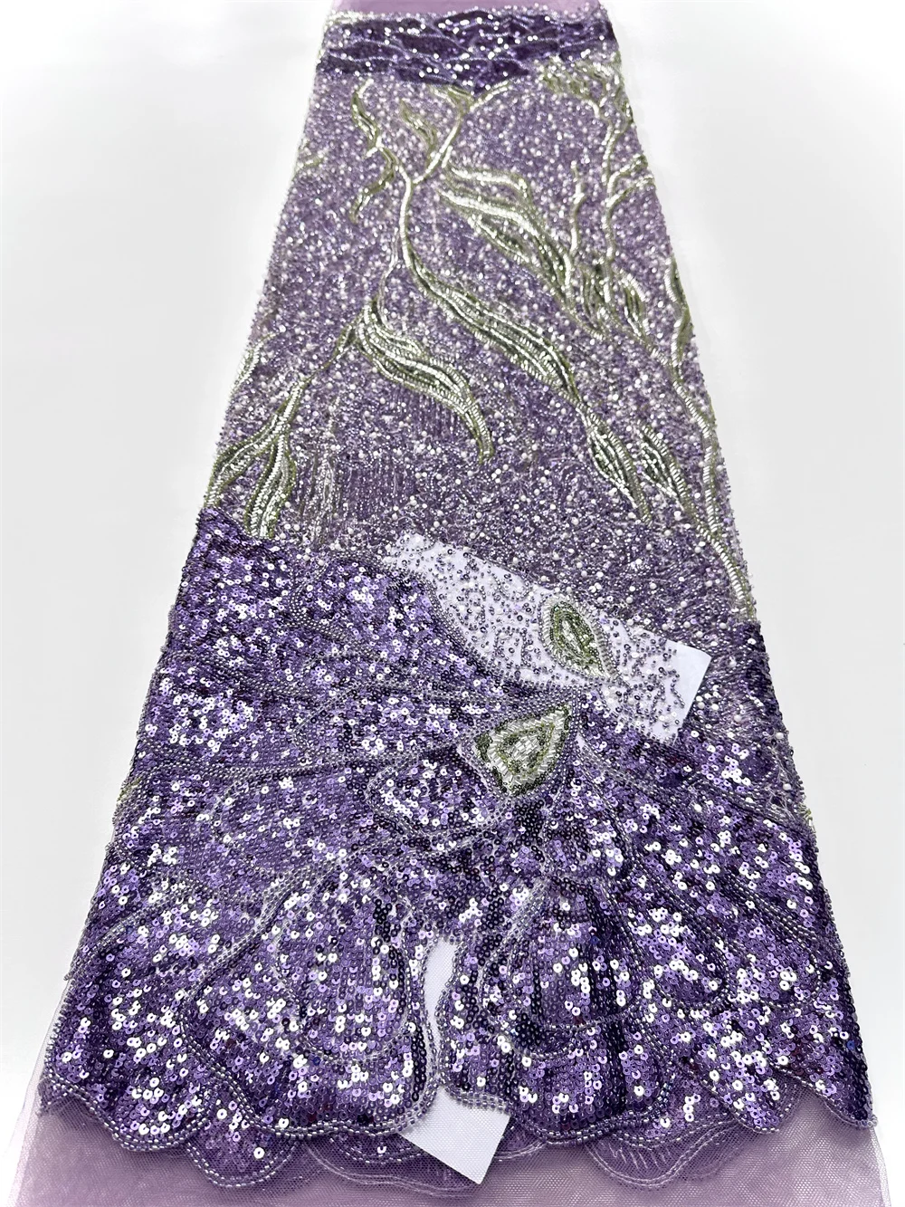 Nigerian Luxury Sequins Net Lace Fabric 2025 High Quality African Beaded Lace Fabric French For Women Wedding Party Dress Sewing