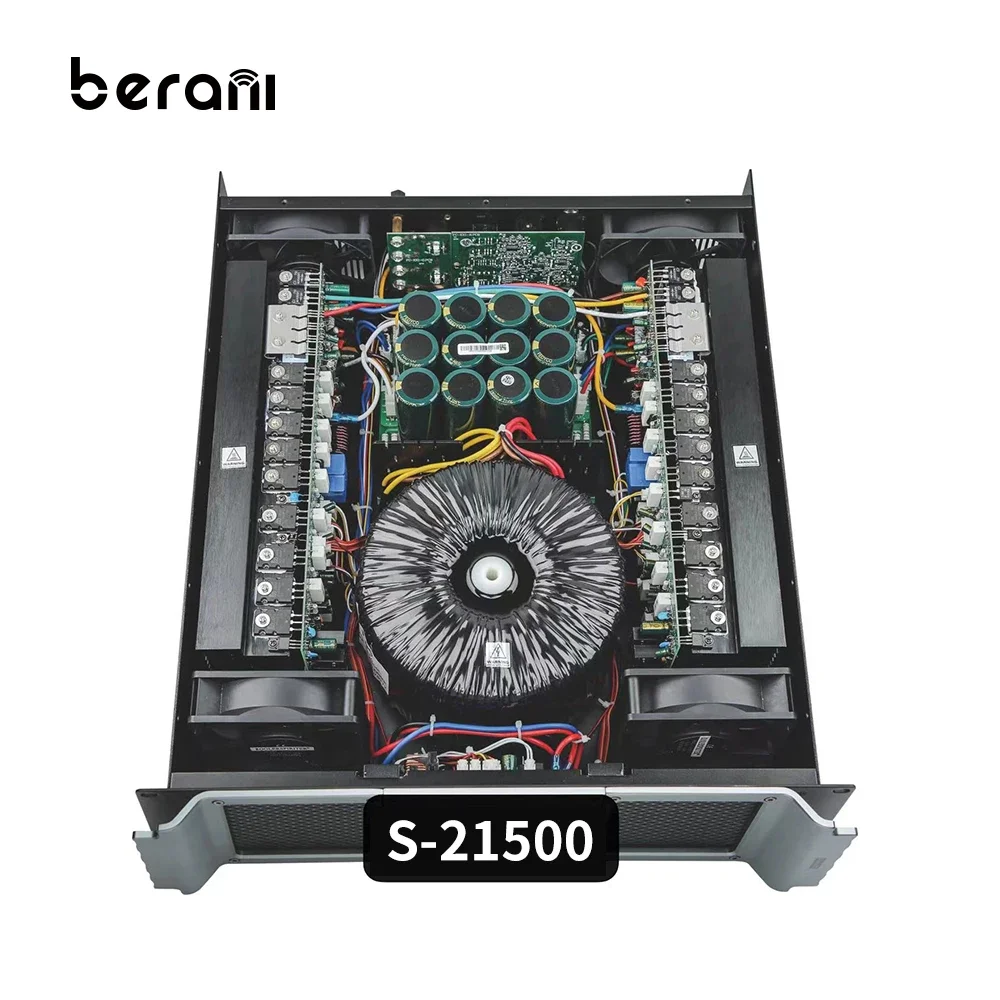 Berani S-21500 Popular Design 2 Channel Class H 3U 3000W Electric Guitar Subwoofer Karaoke HiFi Audio Professional Amplifier