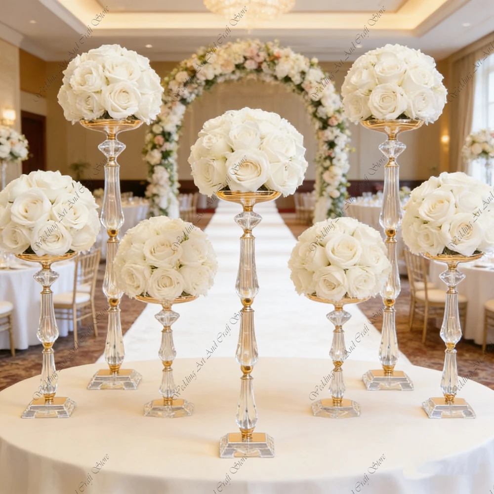 f305pcs/10pcs 75-125cm table& Floor table Lamp vase, Floor Stand Cristal  Candelabra ，acrylic crystal pedestal aisle Centerpiec