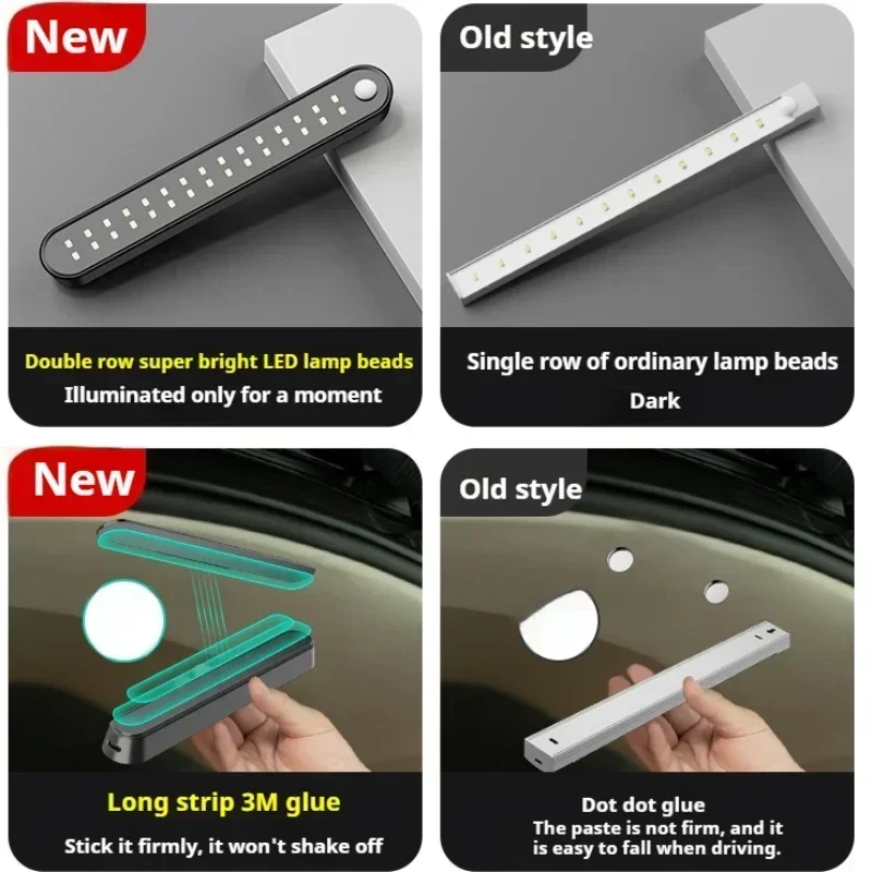 

For Volkswagen Golf 5 6 7 8 Rechargeable Automatic Induction Light Bar Magnetic Maual Sensing Mode Lamp Accesorios Para Auto