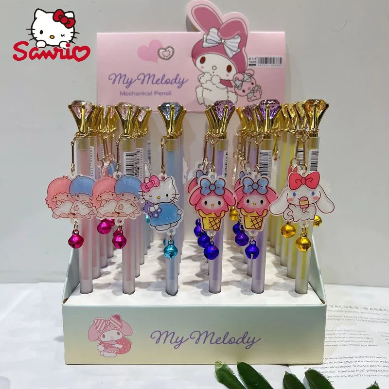 Sanrio 36pcs Mechanical Pencil Kawaii Hello Kitty Kuromi Student Writing Tools Cute Pendants Signature Pens Stationery Gifts