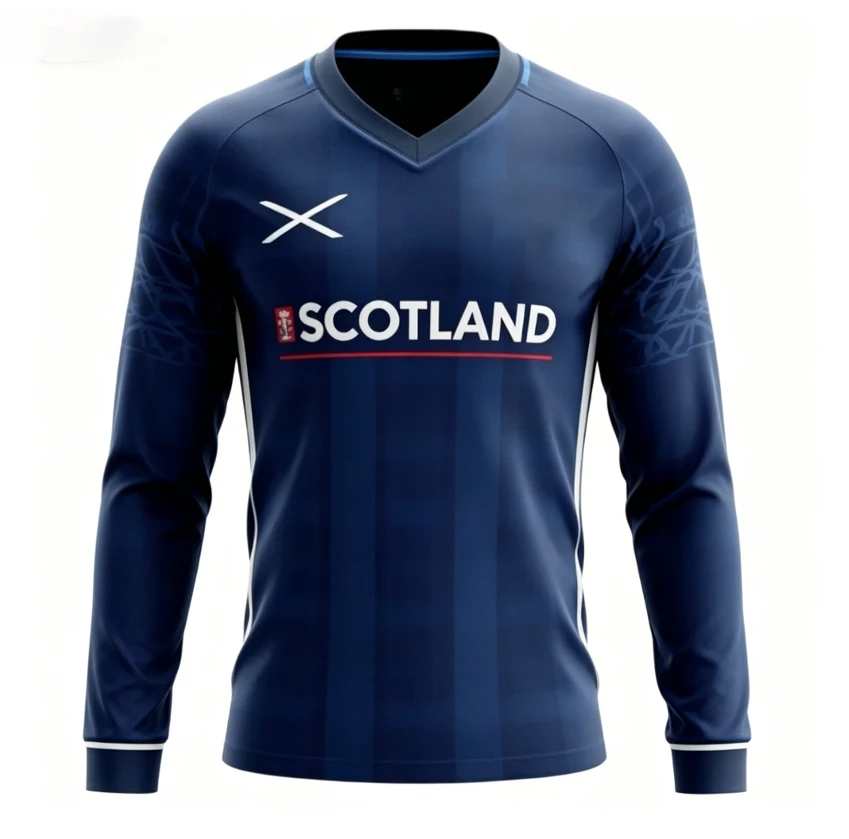 2026 new Scottish long sleeved football T-shirt printed, quick drying, breathable, fashionable and versatile for daily wear view 2